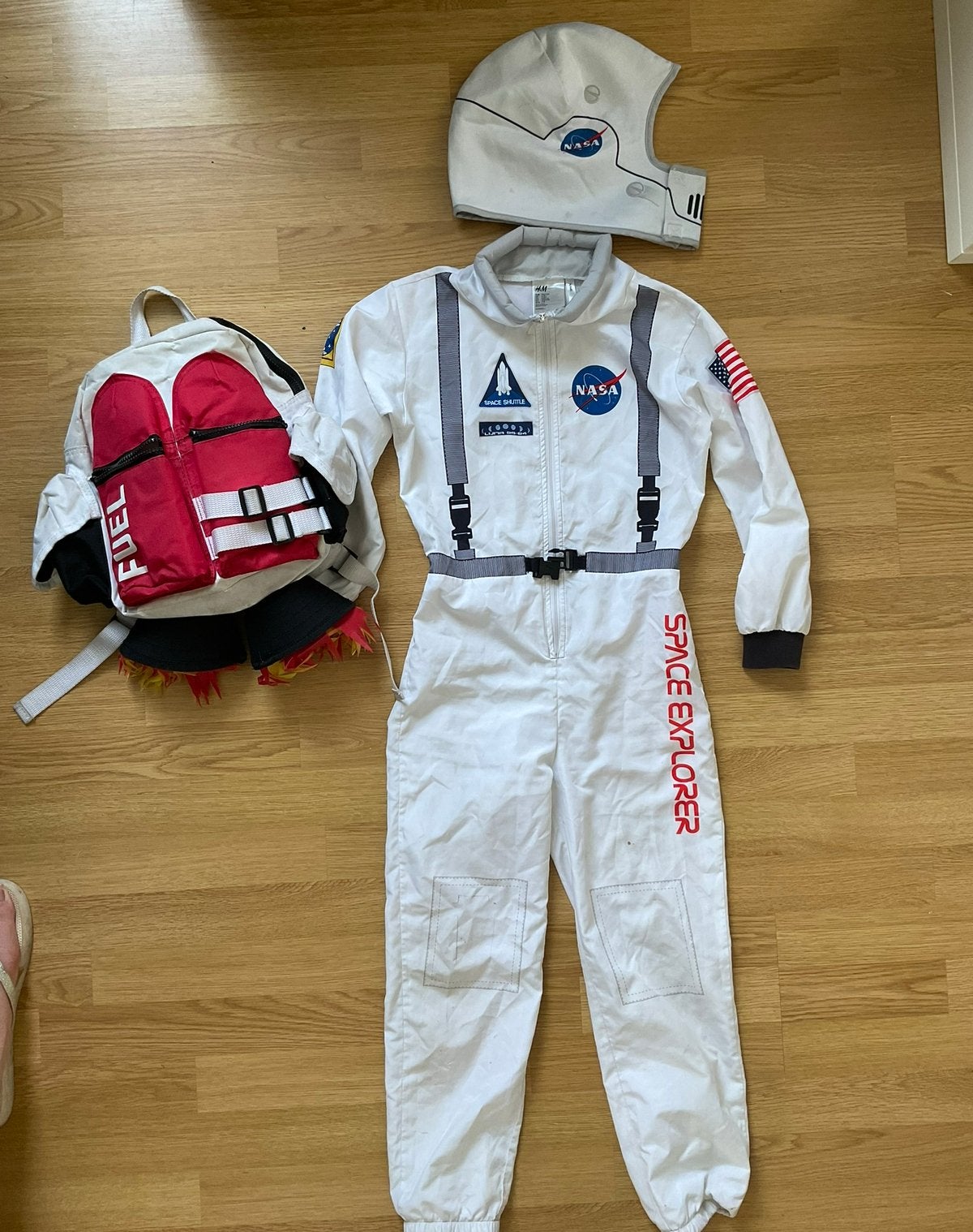 NASA Astronaut pak H&M met raket rugzak maat 122/128, Ophalen of Verzenden, Gebruikt, 122 t/m 128, Jongen of Meisje