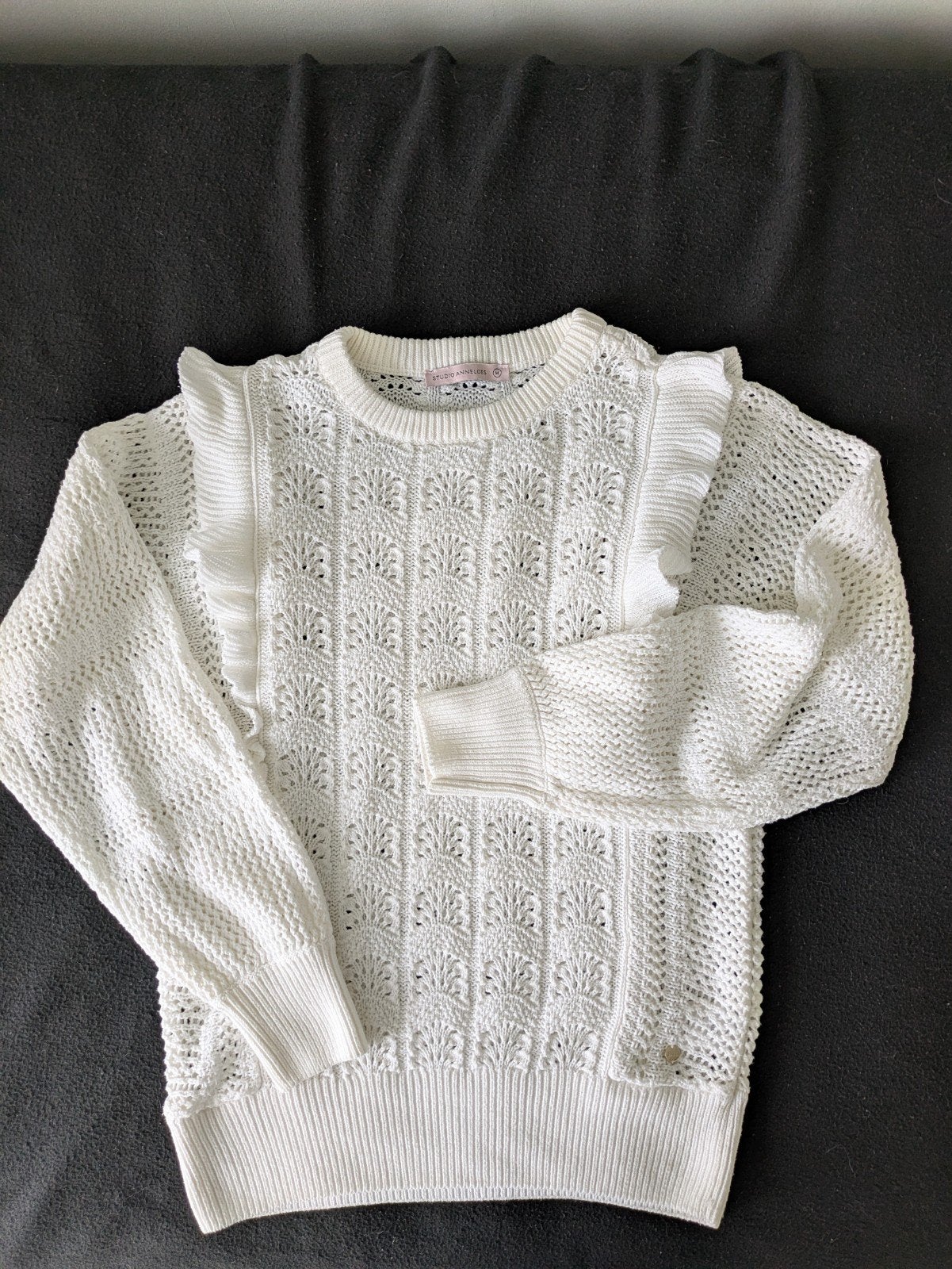 Studio Anneloes Lou Ruffle pullover - Wit, Maat 38/40 (M), Studio Anneloes, Wit, Ophalen of Verzenden