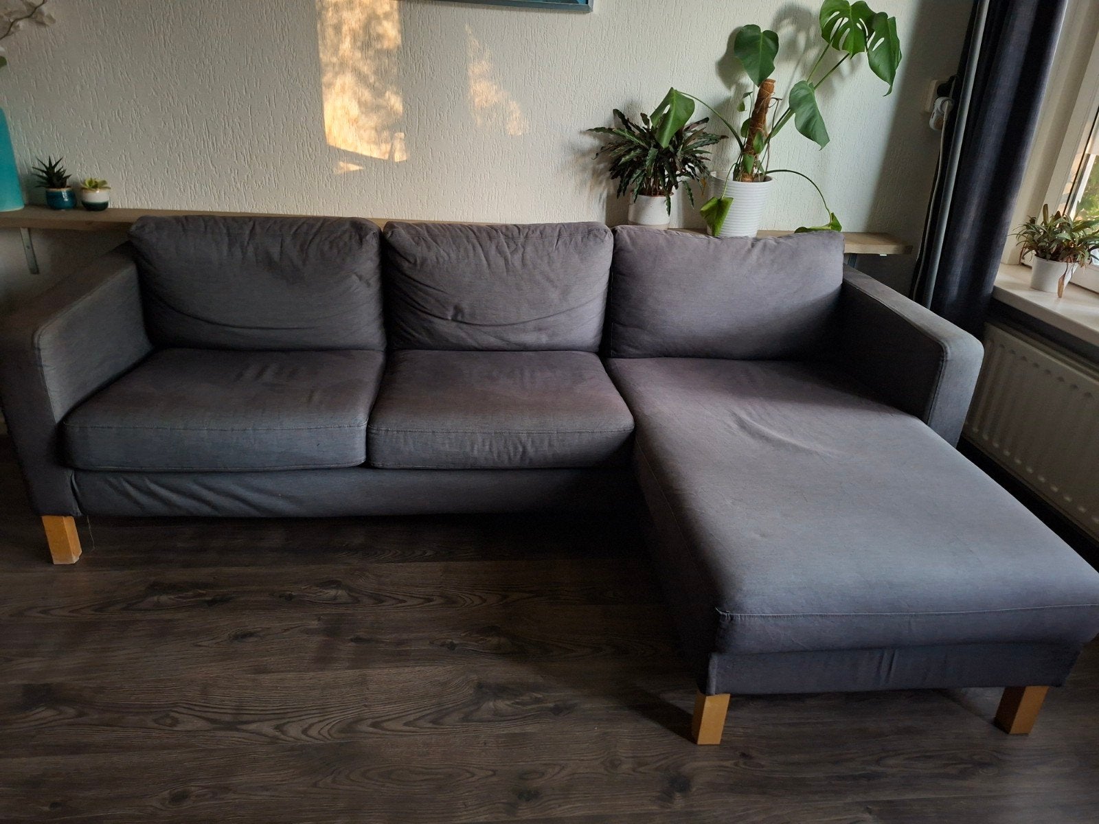 Ikea Karlstad hoekbank - Grijs, Ophalen, Gebruikt, 100 tot 125 cm, Hoekbank