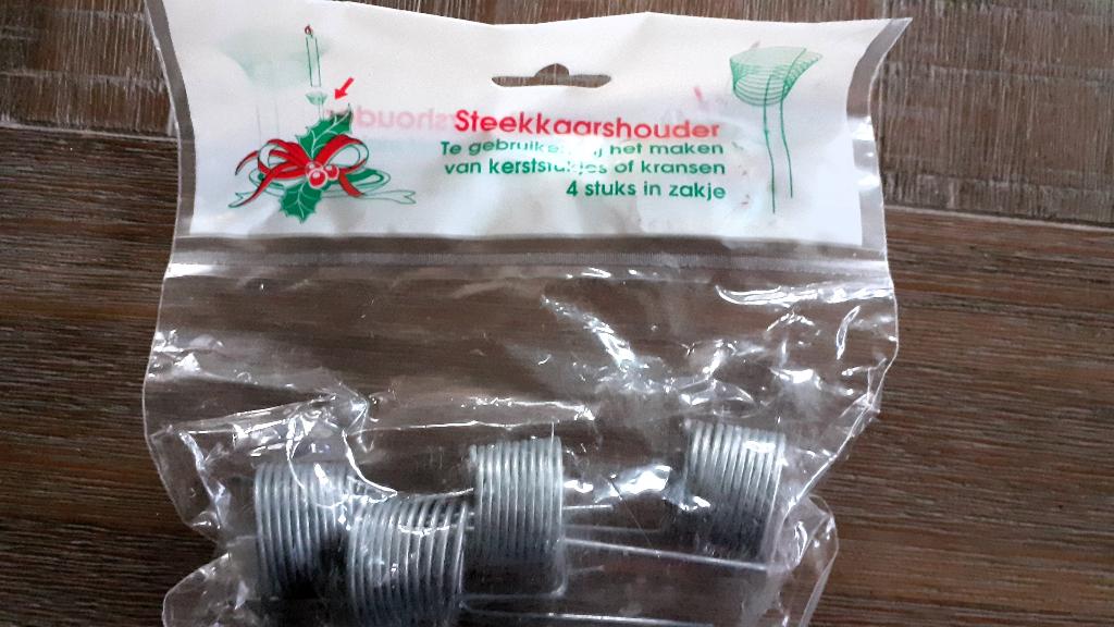 Kerst 4 Kaarsenhouders voor bloemstukjes, Diversen, Kerst, Ophalen of Verzenden, Nieuw
