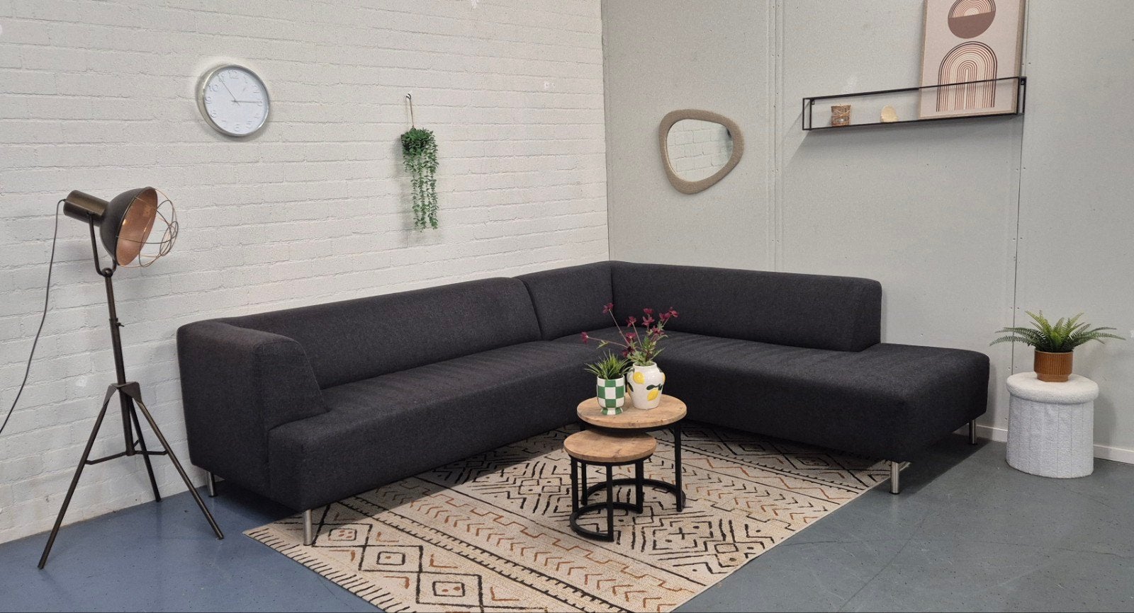 Hoekbank antraciet 270x225 | Gratis bezorging | Refurbisch, Ophalen, ., Hoekbank, Zo goed als nieuw