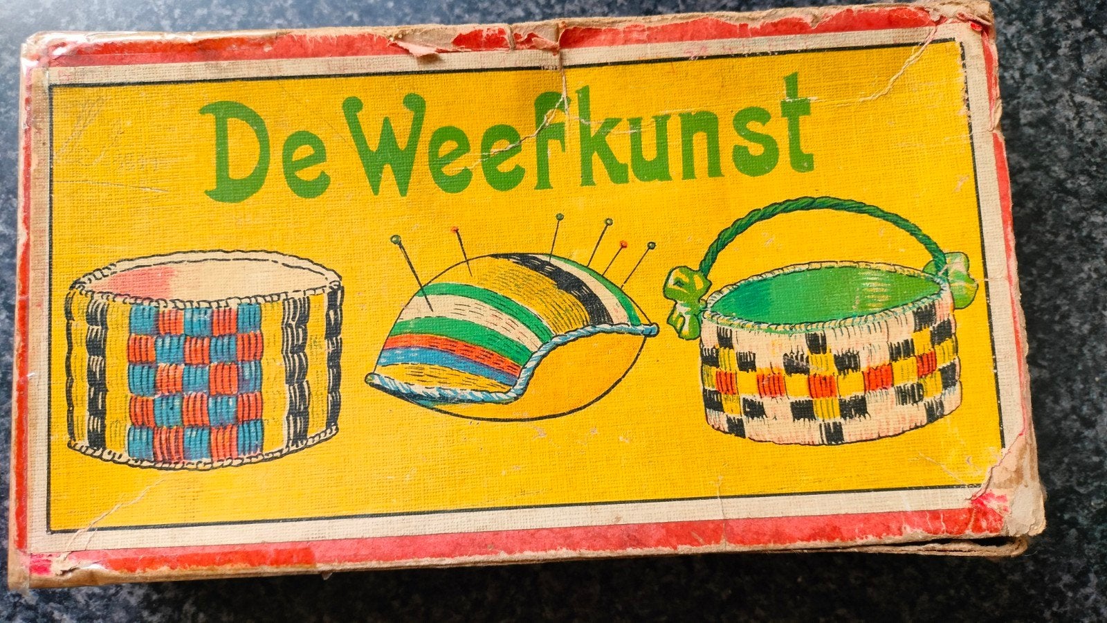 Vintage Weefgetouw met 'De Weefkunst' Knutselset, Hobby en Vrije tijd, Knutselen, Ophalen of Verzenden