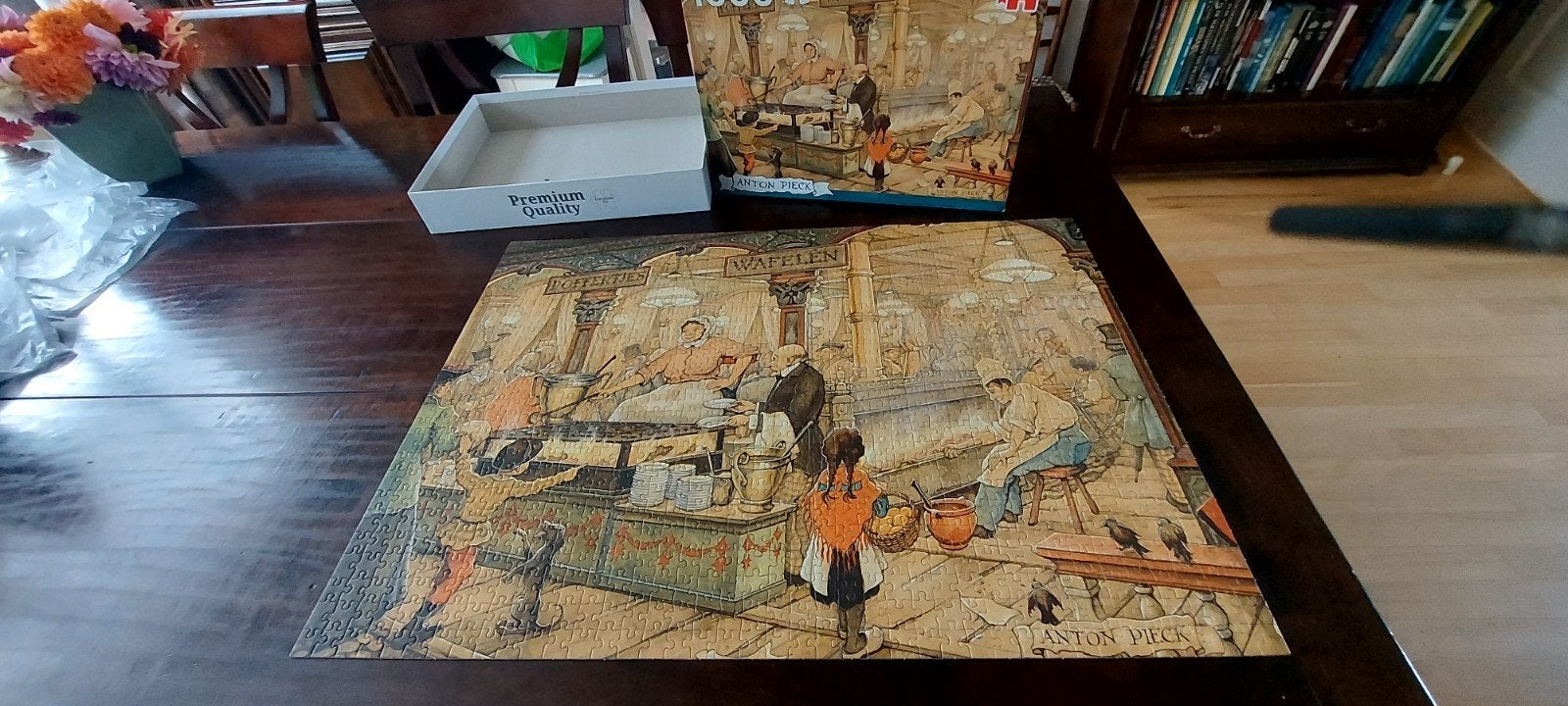 Legpuzzel 1000 stk Anton Pieck Poffertjeskraam., Ophalen of Verzenden, 500 t/m 1500 stukjes, Zo goed als nieuw