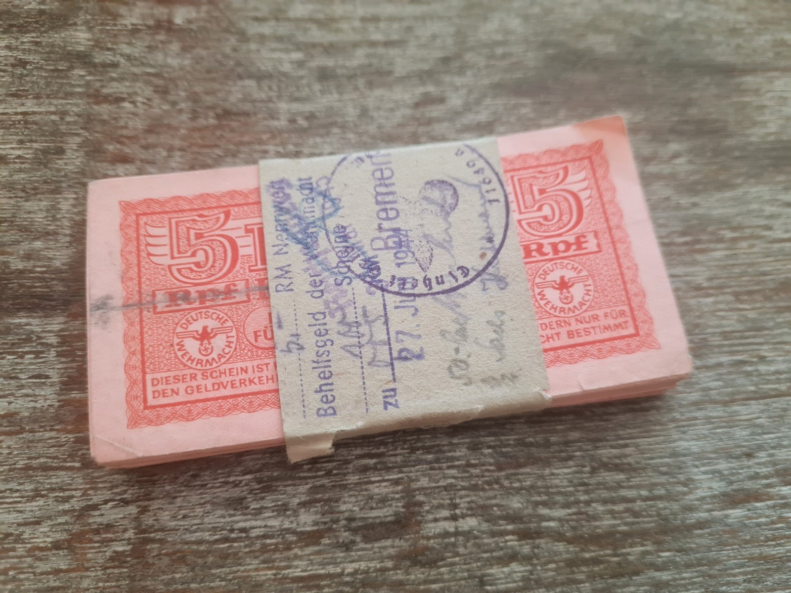 Bundel 100x 5 pfennig Wehrmacht Tweede Wrreldoorlog, Ophalen of Verzenden, Duitsland