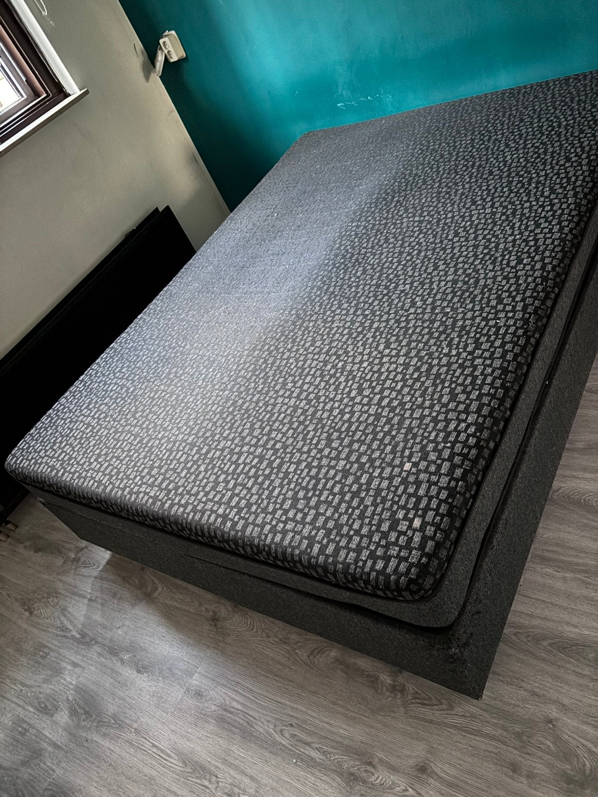 Twee persoonsbed, Ophalen, Zwart, Tweepersoons, 140 cm