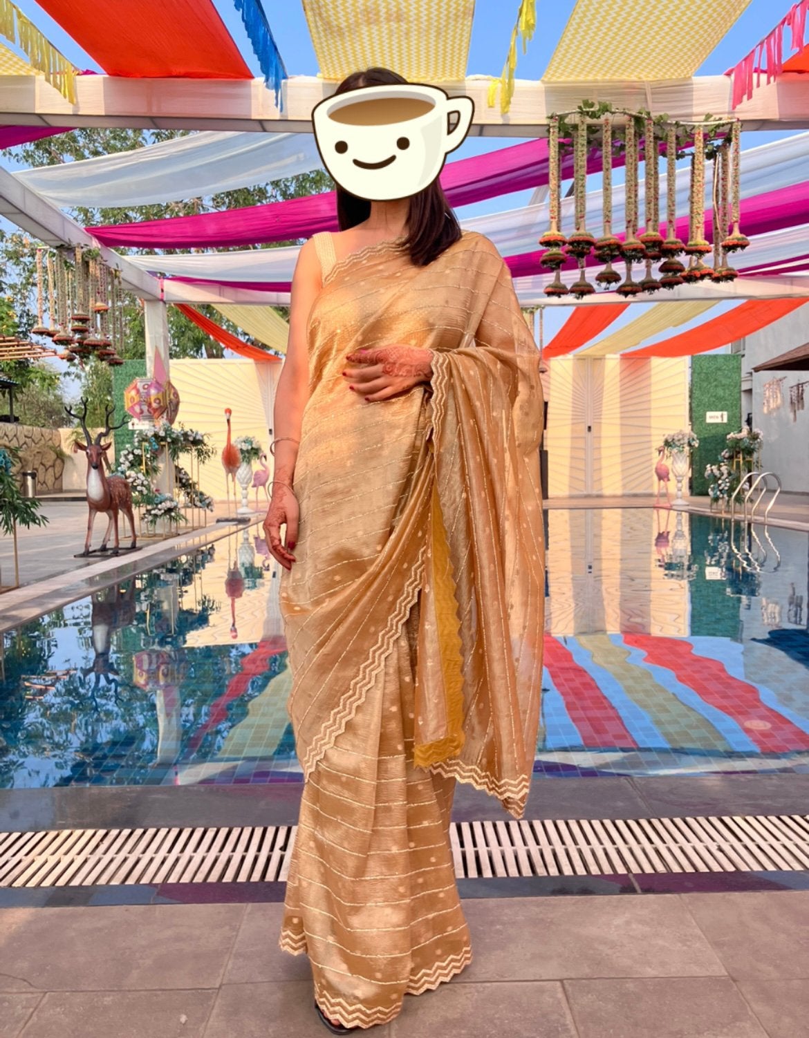 Yellow saree, Ophalen of Verzenden, Zo goed als nieuw, Geel
