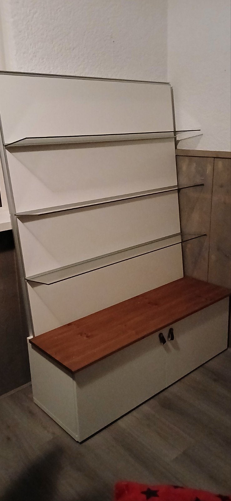 Winkelkast met glazen planken en opbergruimte, Huis en Inrichting, Ophalen