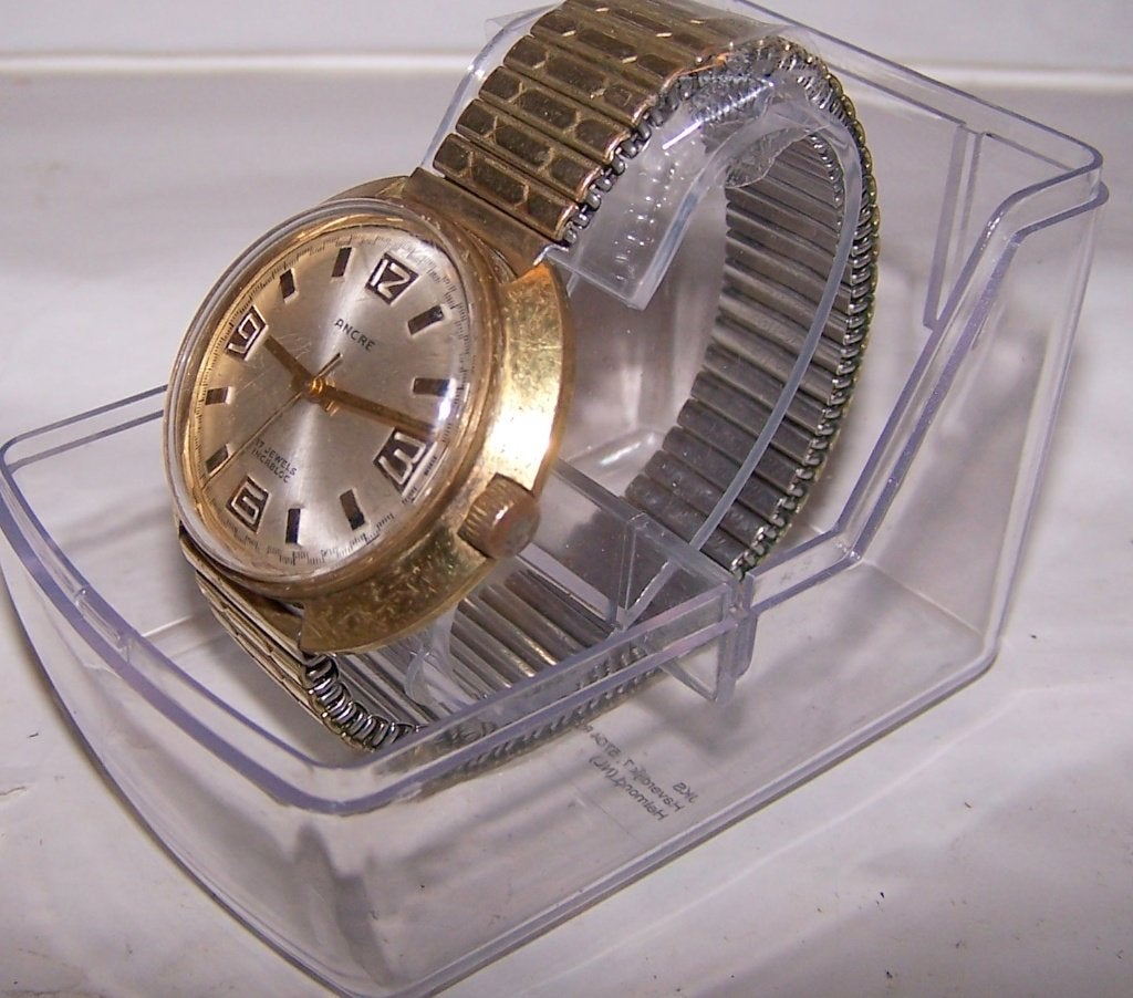 Prachtig vintage opwindhorloge Ancre 17j ewels Incabloc. zgs, Overige merken, Staal, Met bandje, Polshorloge