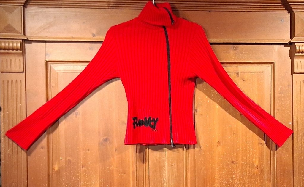 Funky Diva rood vest schuine rits S, Funky diva, Ophalen of Verzenden, Zo goed als nieuw, Maat 36 (S)