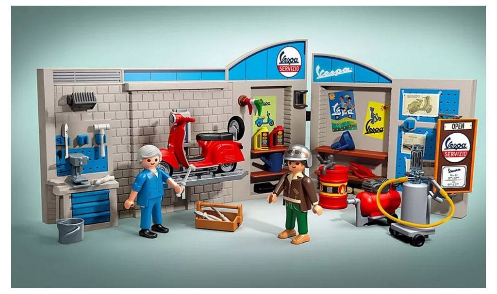 PLAYMOBIL Vespa 71620 Garage met rode Vespa 88 delig, Complete set, Voertuig, Nieuw, Ophalen of Verzenden