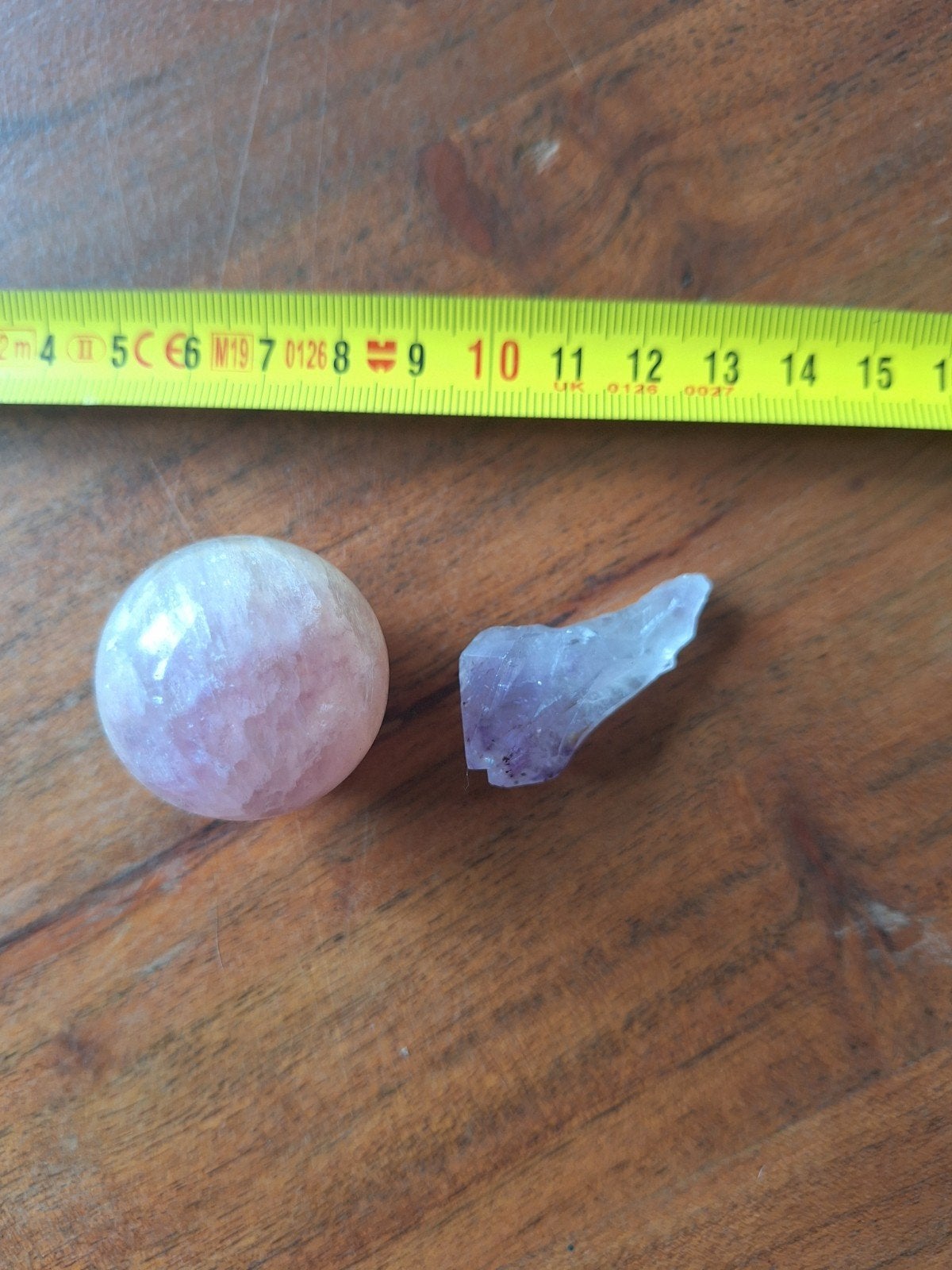 Rozenkwarts bol en Amethist ruw stuk, Sieraden, Tassen en Uiterlijk, Edelstenen, Zo goed als nieuw, Ophalen of Verzenden