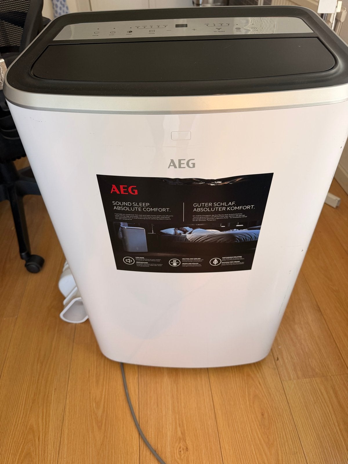 AEG Mobiele Airco AXP26U558HW - Koelen, Ventileren, Verwarme, Ophalen, Gebruikt, Minder dan 60 m³, 3 snelheden of meer