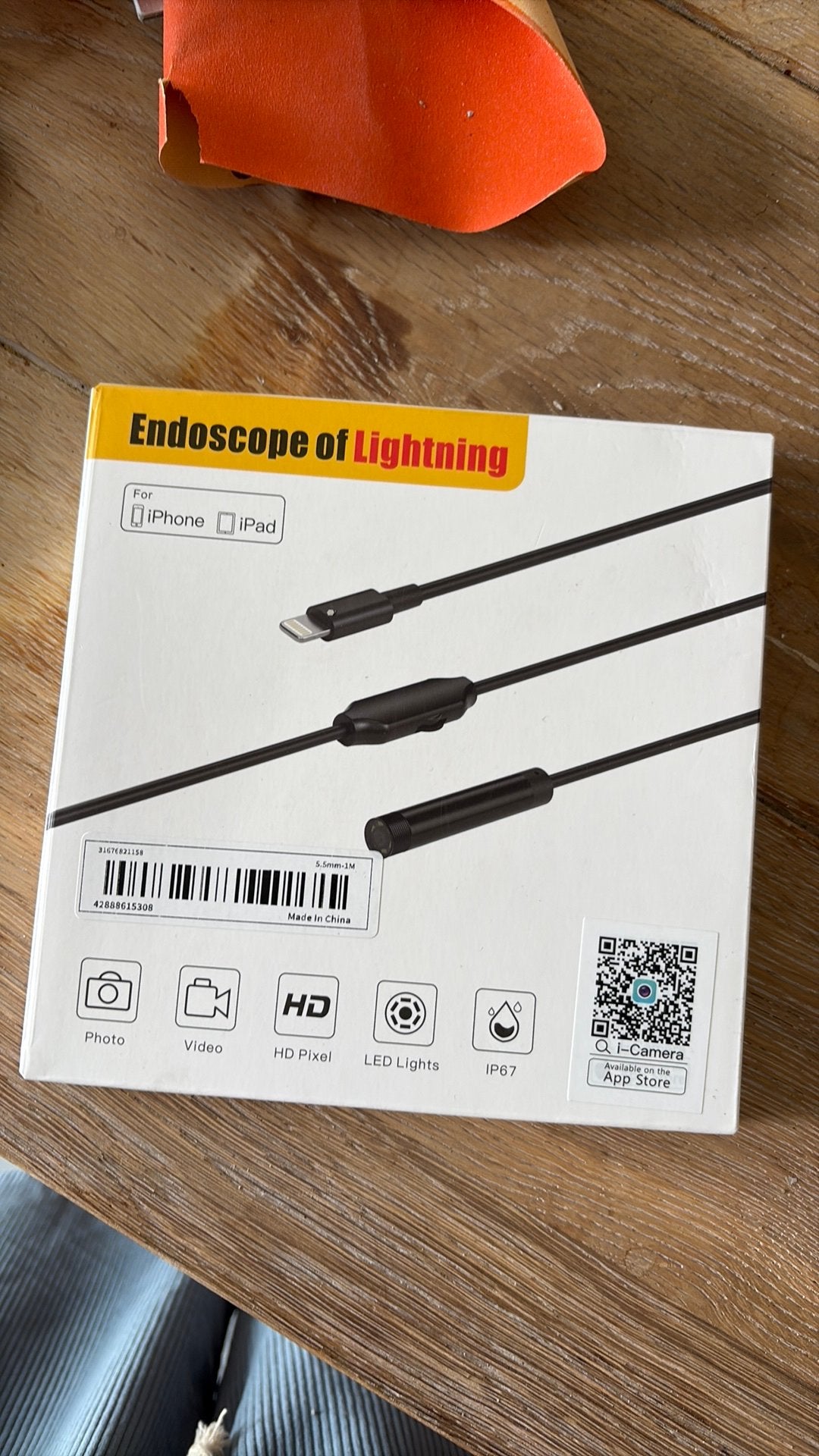 Endoscope camera met licht iphone ipad, Verzenden, Nieuw, Overige typen
