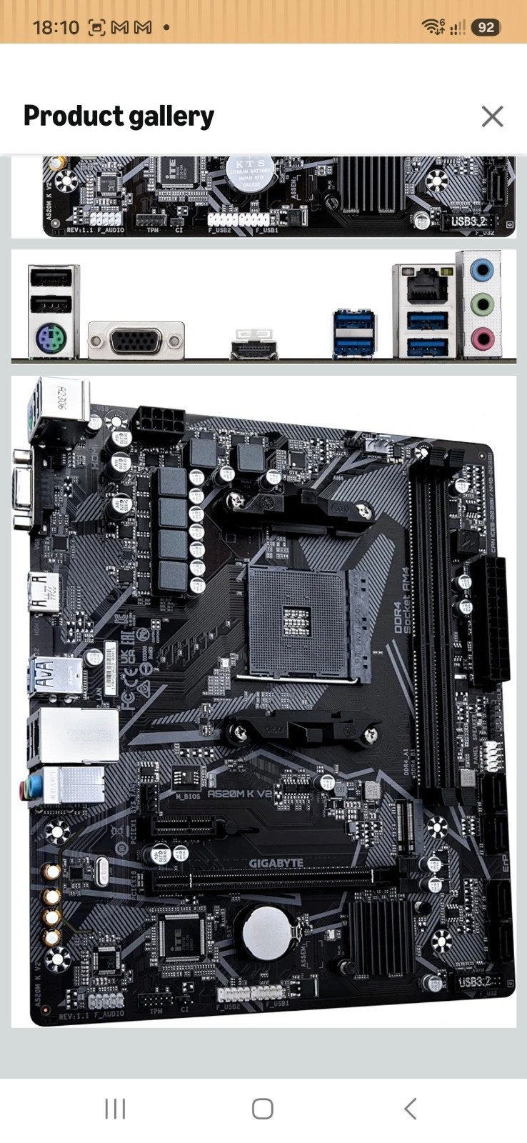 GIGABYTE A520M K V2, DDR4, Ophalen of Verzenden, Zo goed als nieuw, Micro-ATX