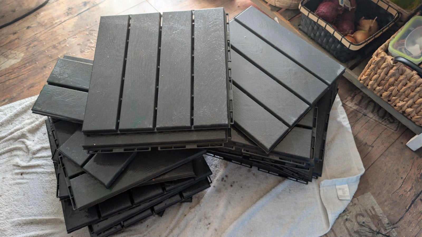 IKEA RUNNEN Vlondertegels - 23 hele en 3 halve tegels, Ophalen, Gebruikt, Kunststof