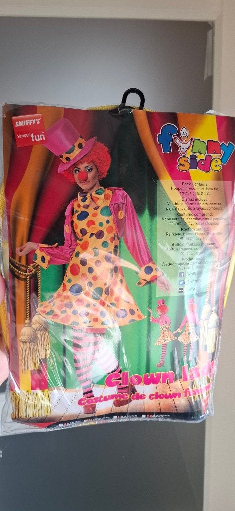 Clown kostuum V, Maat 38/40 (M), Carnaval, Ophalen of Verzenden, Zo goed als nieuw