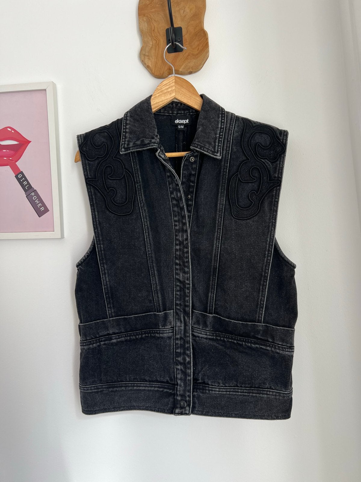Shoeby (Ekskept) spijker gilet S/M - Uitstekende staat, Eu, Eu, Zwart, Ophalen of Verzenden