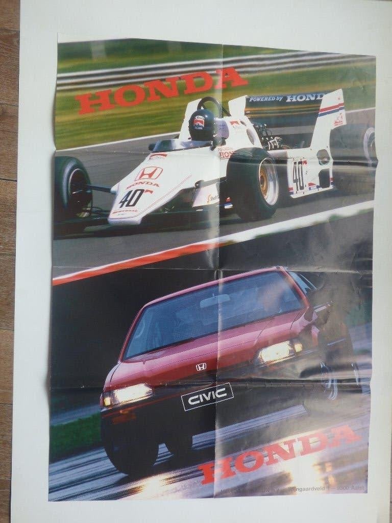 HONDA MODELLEN POSTER JAREN 80, Ophalen of Verzenden, Gelezen, Honda