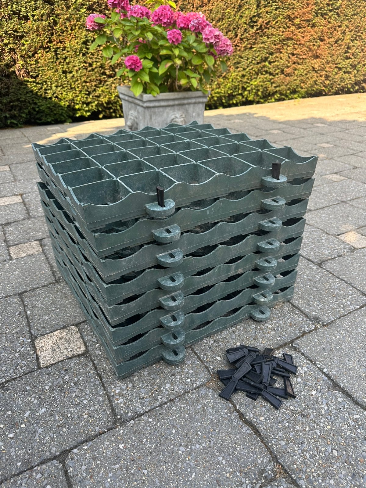 Gras-grindtegels kunstof 50x50x4 8-stuks, Ophalen, Gebruikt, Kunststof