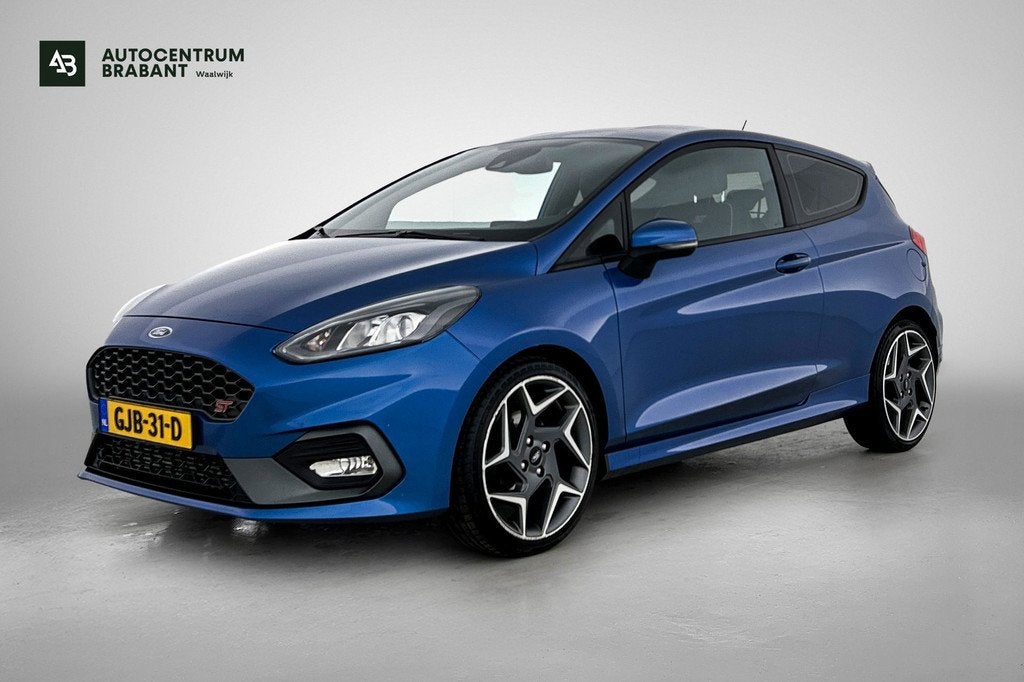 Ford FIESTA 1.5 EcoBoost ST-3(Goed OnderH, Navi, Carplay/ An, Auto's, Voorwielaandrijving, Gebruikt, Blauw, Leder en Stof