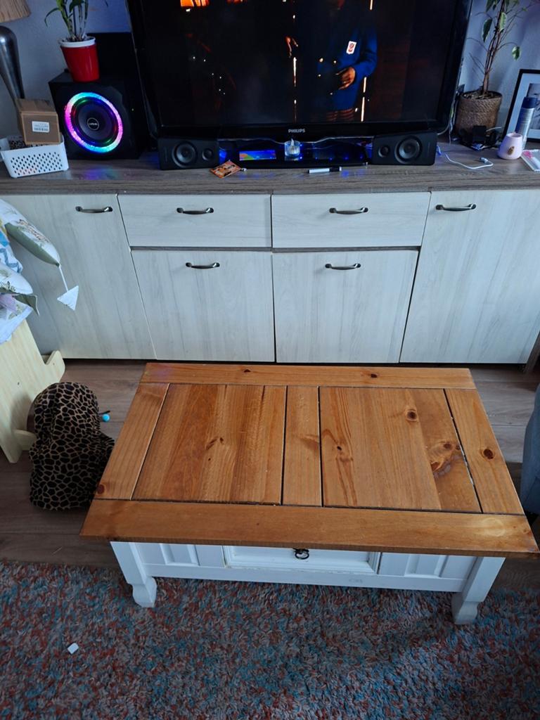 Mooie salon tafel te koop, Gebruikt, 100 tot 150 cm, Minder dan 50 cm, Rechthoekig