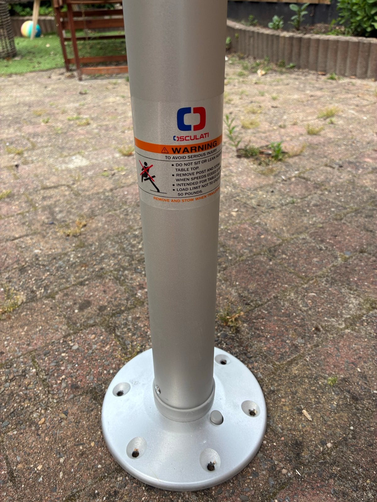 Vaste tafelpoot voor caravan, boot of camper, Ophalen, Gebruikt