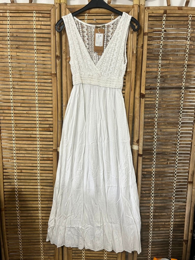 Zauberstern witte boho maxi jurk kant viscose S 36 nieuw, Kleding | Dames, Wit, Nieuw, Ophalen of Verzenden, Maat 36 (S)