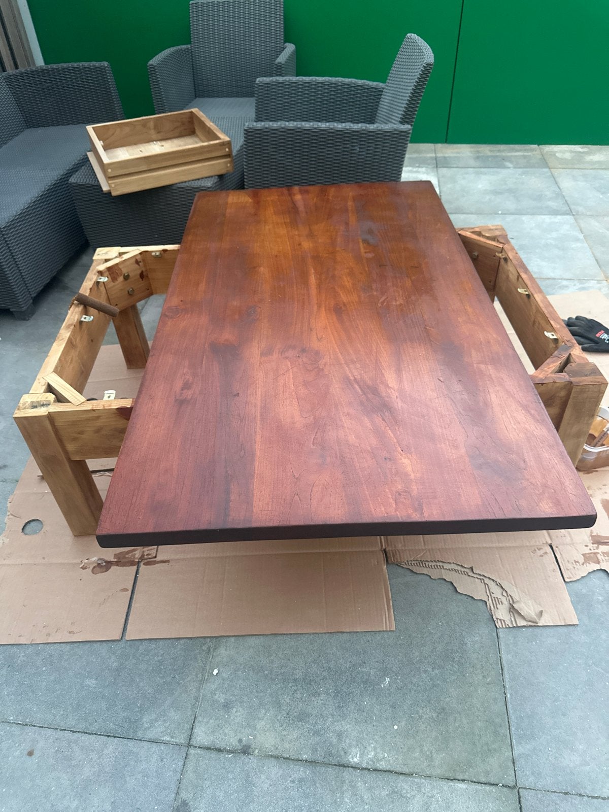 Walnoot Salontafel - Perfect voor uw Woonkamer, Huis en Inrichting, Minder dan 45 cm, Ophalen of Verzenden, Zo goed als nieuw