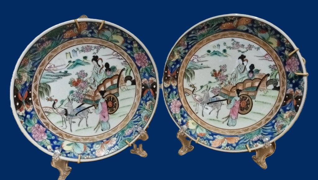 Sierborden Japans porselein met Chinese afbeeldingen, Ophalen of Verzenden