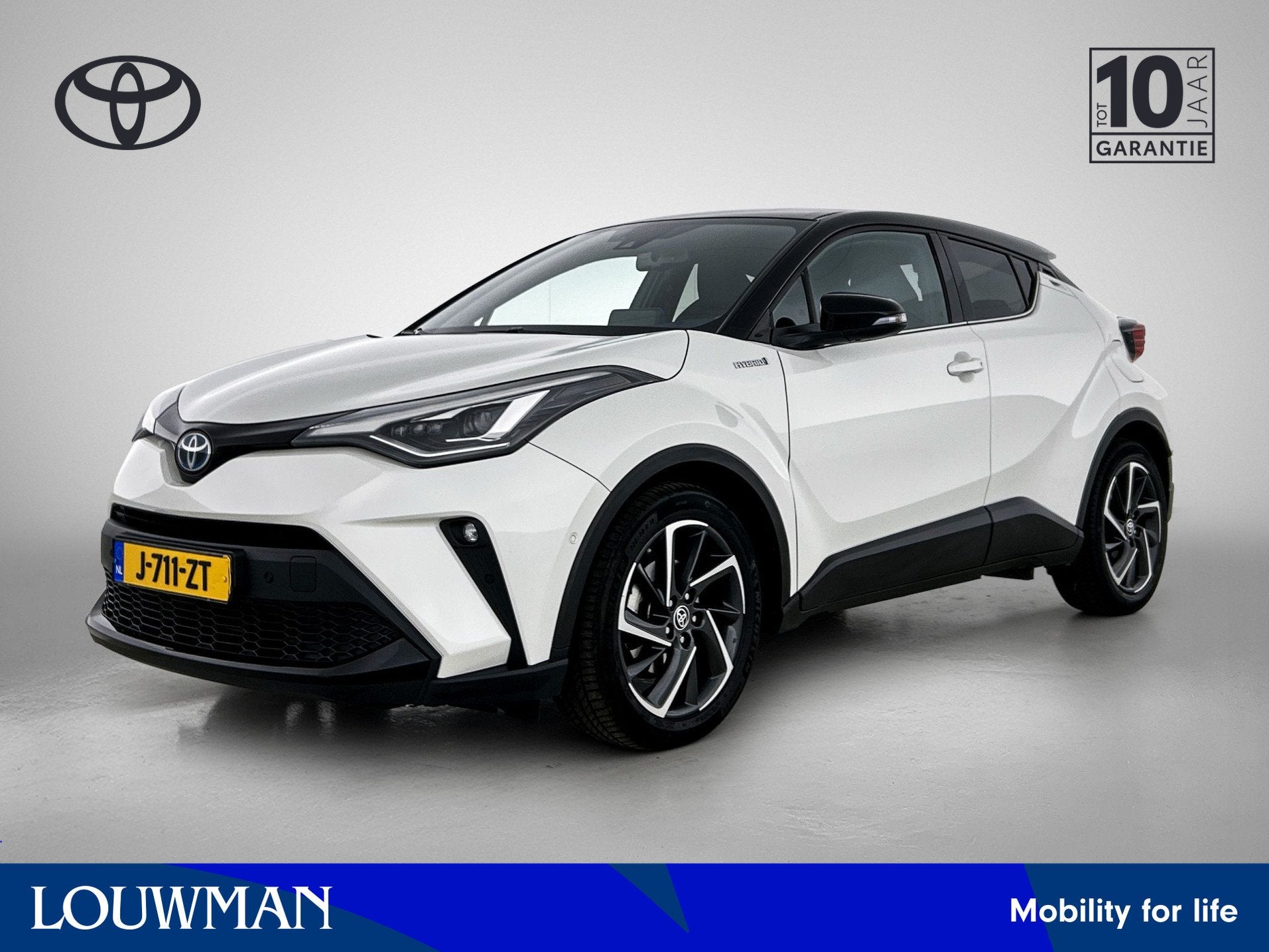 Toyota C-HR 2.0 Hybrid Bi-Tone | Navigatie | Stoelverwarming, Auto's, 12 maanden, Stof, 4 cilinders, Wit