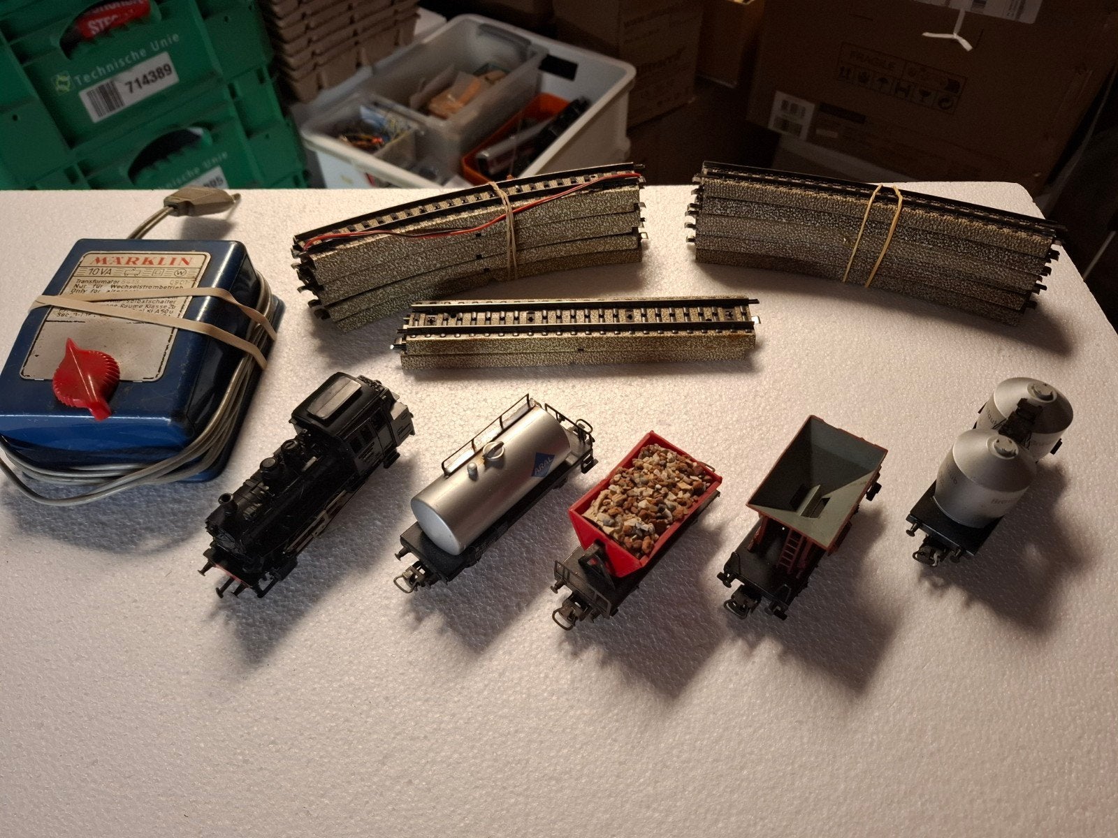 Marklin begin set met stoomlokje in ho, Wisselstroom, Ophalen of Verzenden, Analoog, Märklin