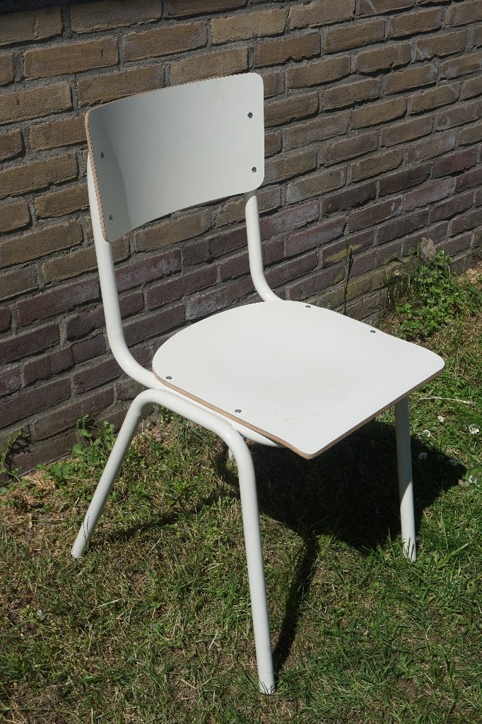 Witte Schoolstoel stoel, Ophalen, Gebruikt, Wit, Eén