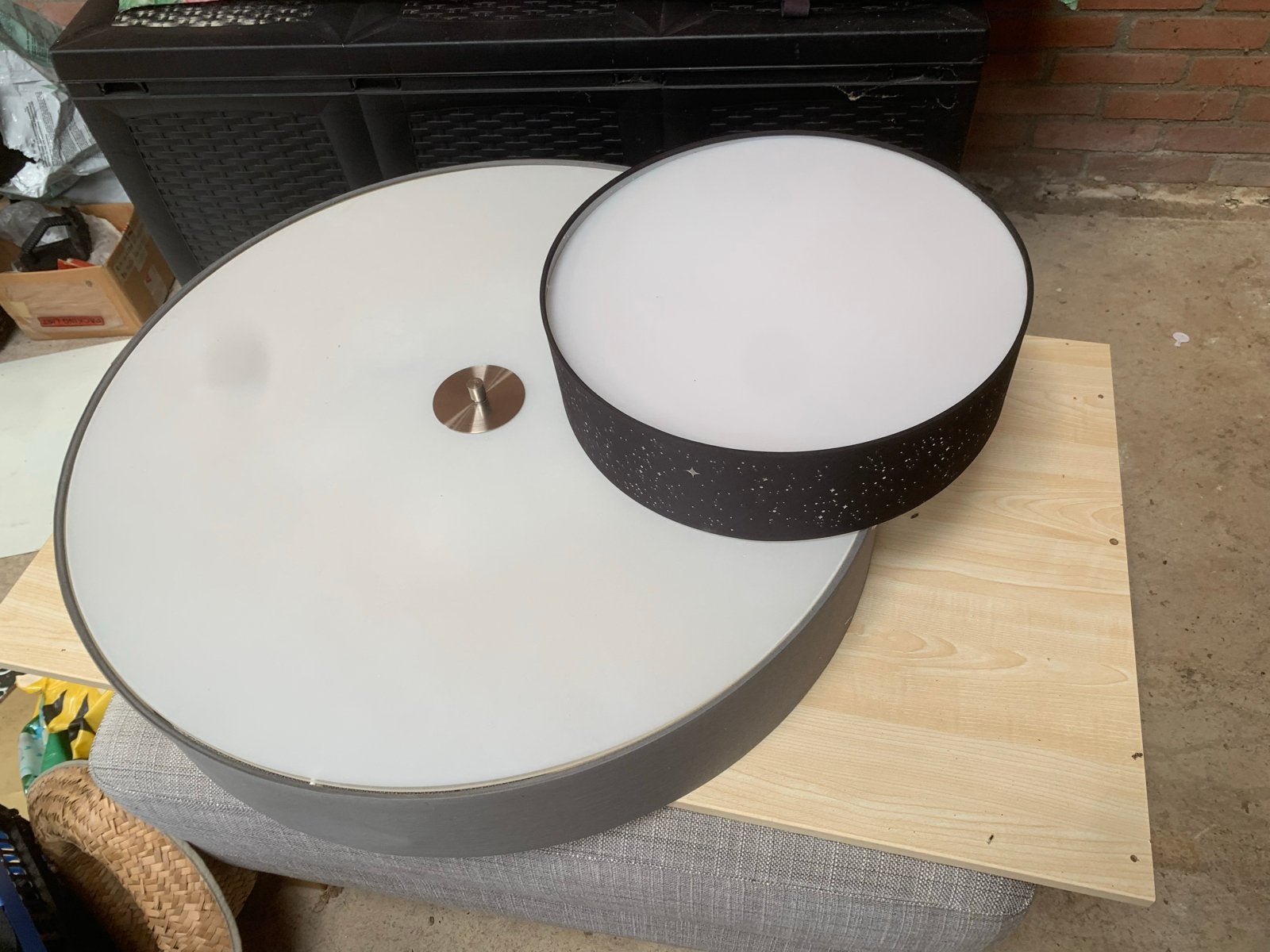 2 ronde plafondlampen met sterretjes, 40cm en 80cm, Ophalen, Kunststof, Gebruikt, Modern