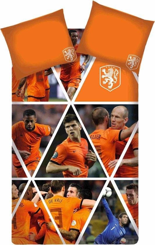KNVB voetbal dekbedovertrek 1pers MEGA SALE, Eenpersoons, Verzenden, Dekbedovertrek, Nieuw