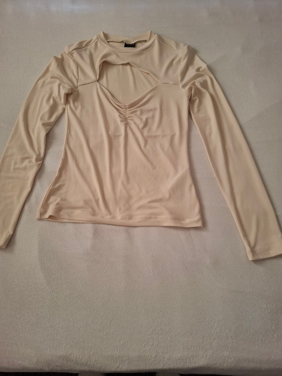 Dames long sleeve., Ophalen, Beige, Ginatricot, Nieuw