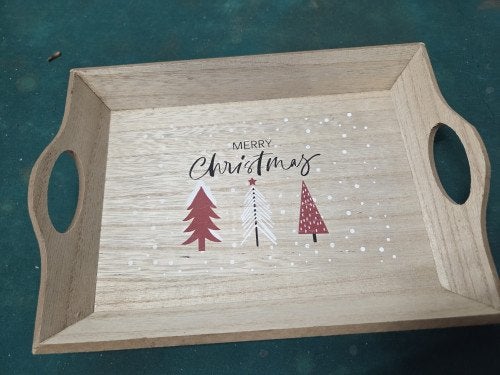dienblad kerst hout, Ophalen of Verzenden, 'T Olde Gre-j, Info@toldegrej.nl, Endepoelstraat 20f Didam