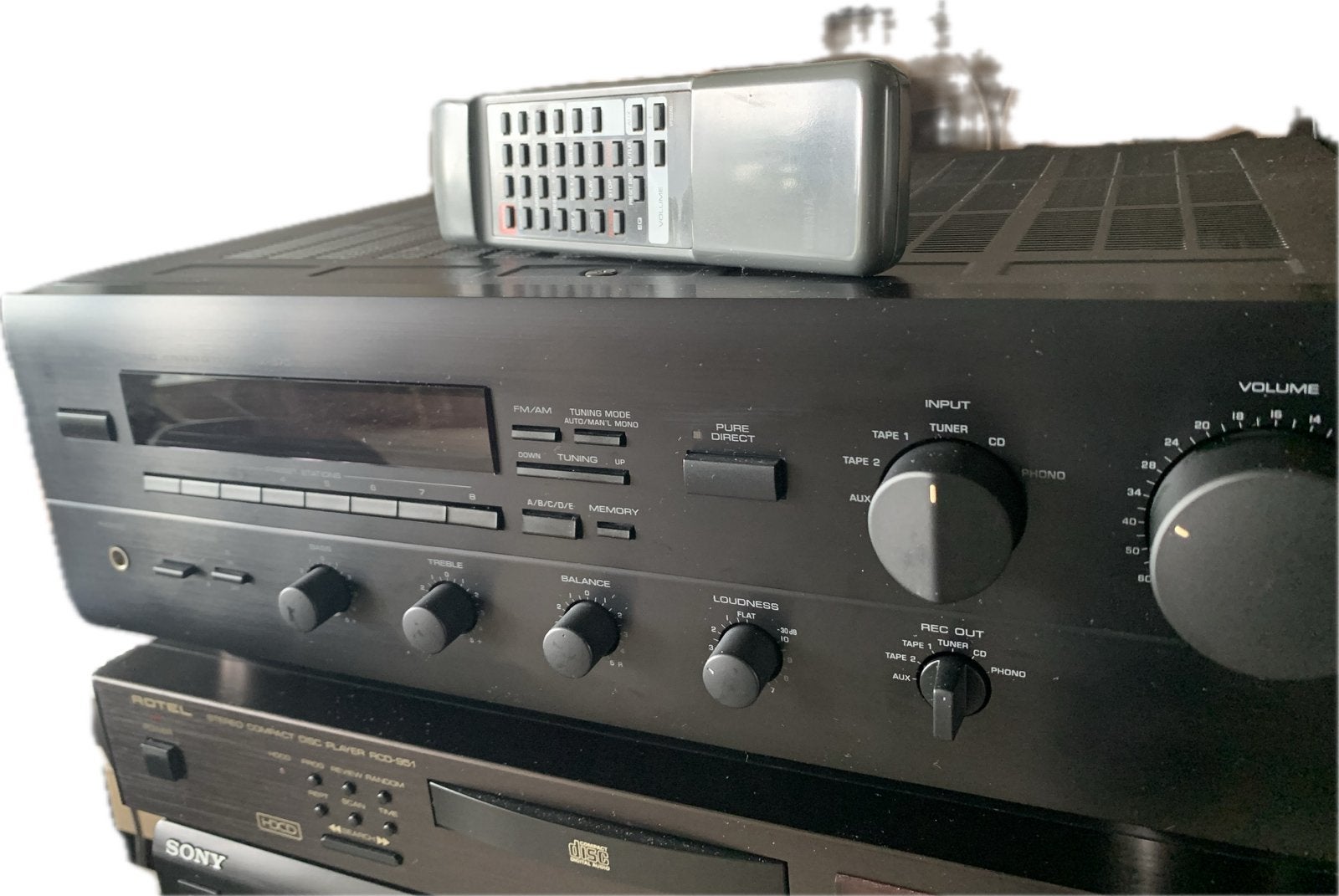Yamaha RX-570 stereo receiver versterker met ab., Yamaha, Ophalen of Verzenden, Zo goed als nieuw, 120 watt of meer