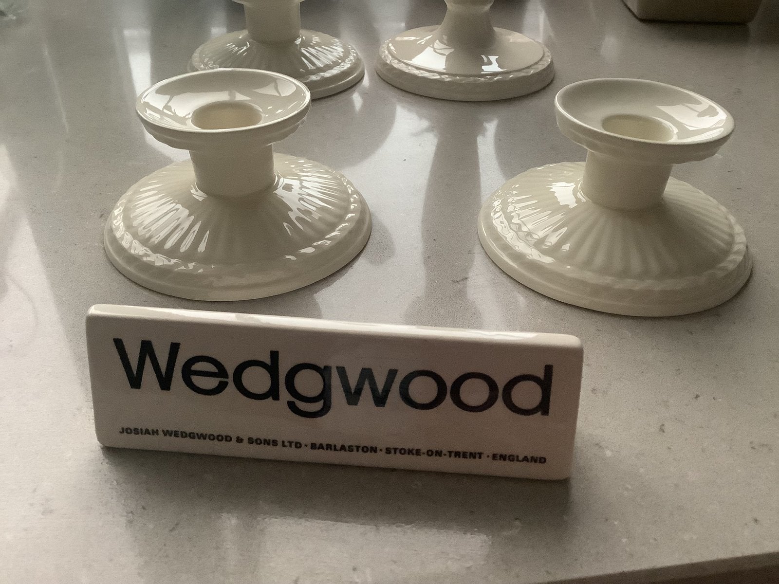 Zgan kandelaars WEDGWOOD EDME., Huis en Inrichting, Keuken | Servies, Ophalen of Verzenden, Zo goed als nieuw, Overige materialen