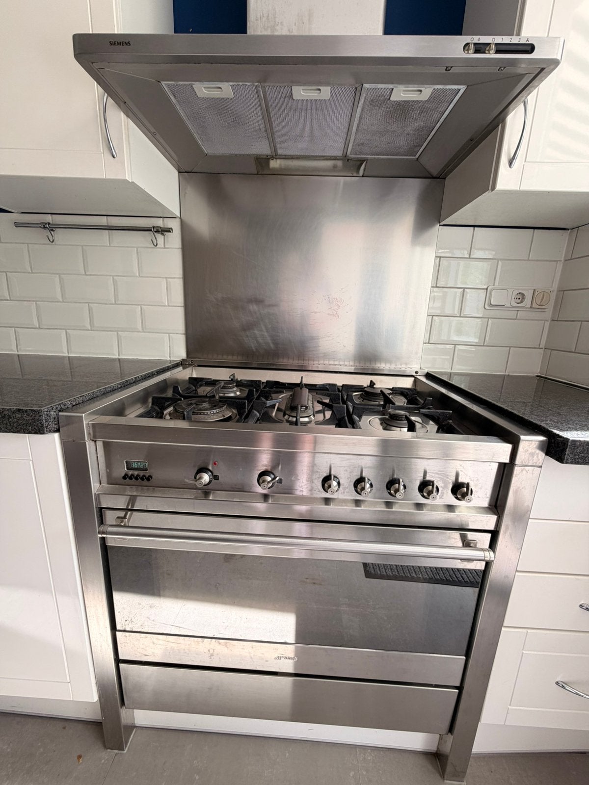 Smeg oven/gasfornuis en afzuiging, Ophalen, Gebruikt, 60 cm of meer, Gas