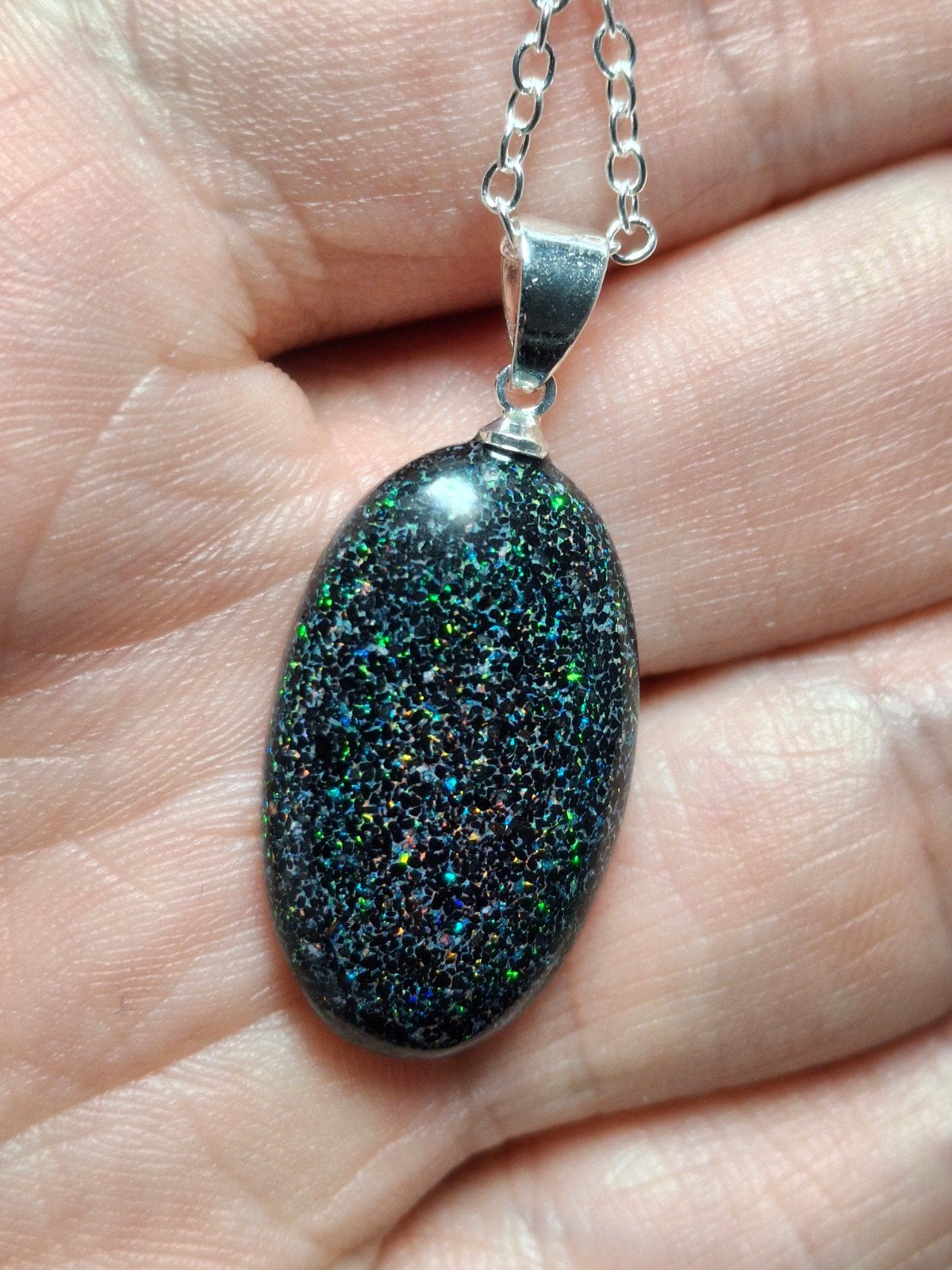 Australian matrix opal pendant, Ophalen of Verzenden, Nieuw, Zilver, Steen of Mineraal