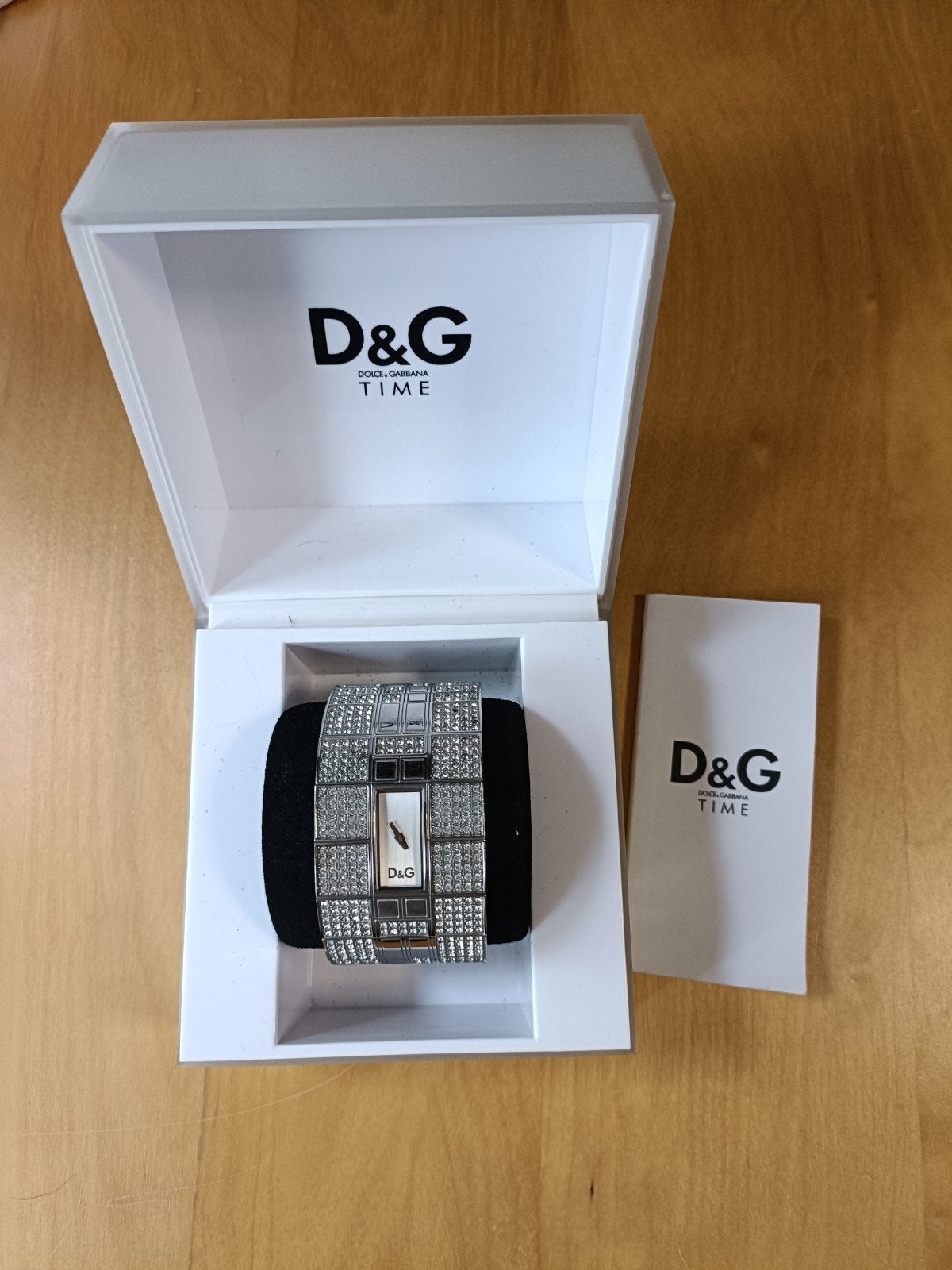 D&G Horloge met strass - mist een paar steentjes, Ophalen, Staal, Gebruikt, Staal