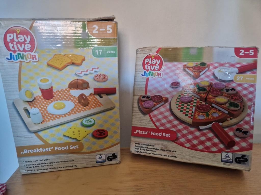 Playtive Junior Houten Ontbijt en Pizza Speelset, Kinderen en Baby's, Speelgoed | Educatief en Creatief, Ophalen, Gebruikt, Bouwen