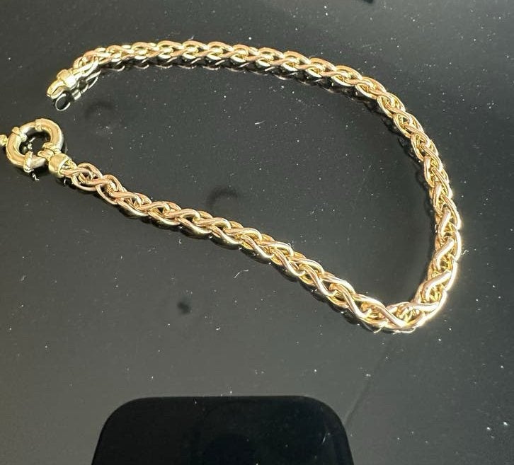 Vossenstaart schakelarmband 14k goud 6 gram, Ophalen of Verzenden, Gebruikt, Goud, Goud