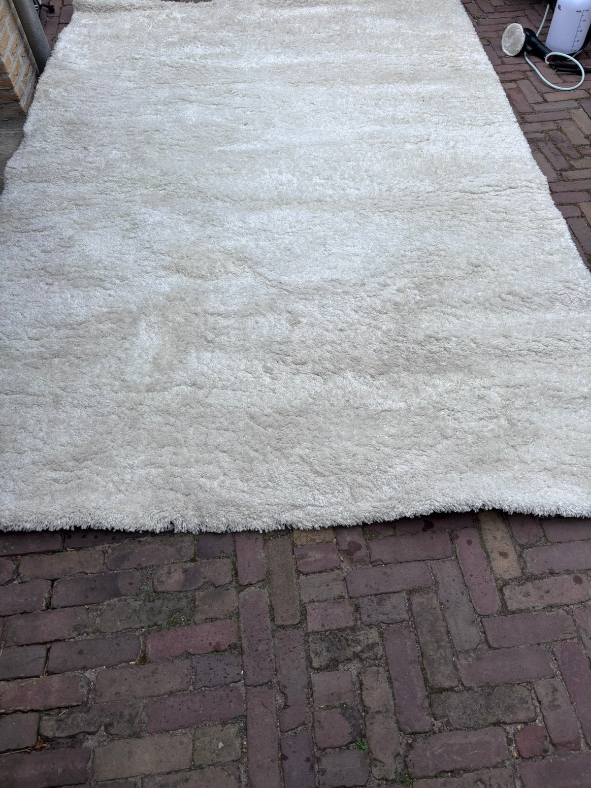 Wit hoogpolige tapijt 200x300, Ophalen, Wit, 200 cm of meer, Zo goed als nieuw