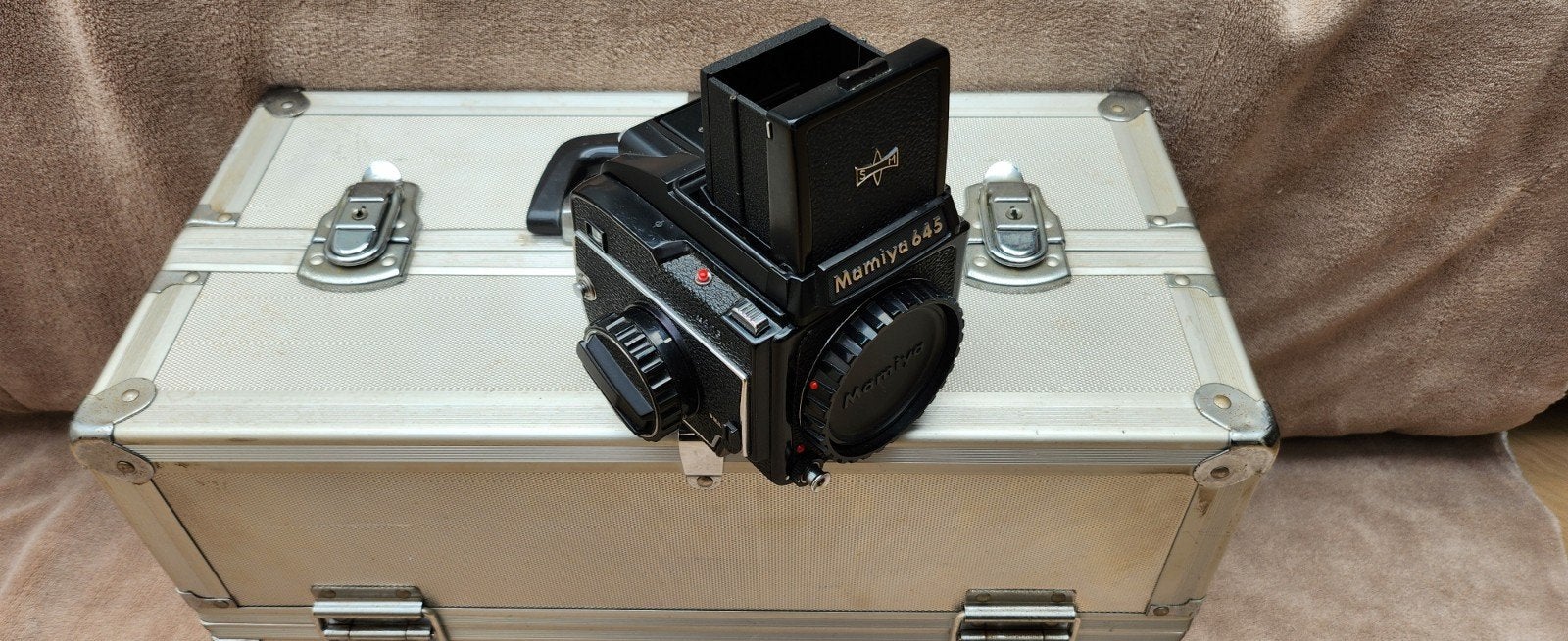 Mamiya 645 totaalpakket zie 2e foto, Ophalen, Gebruikt, Spiegelreflex, Overige Merken
