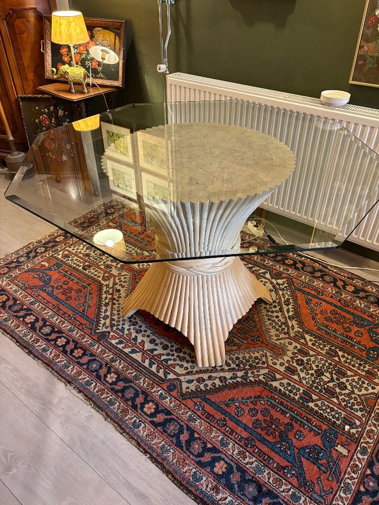 Vintage Designer Eet Tafel John McGuire "Sheaf of Wheat" ., Ophalen, Gebruikt, 100 tot 150 cm, NB