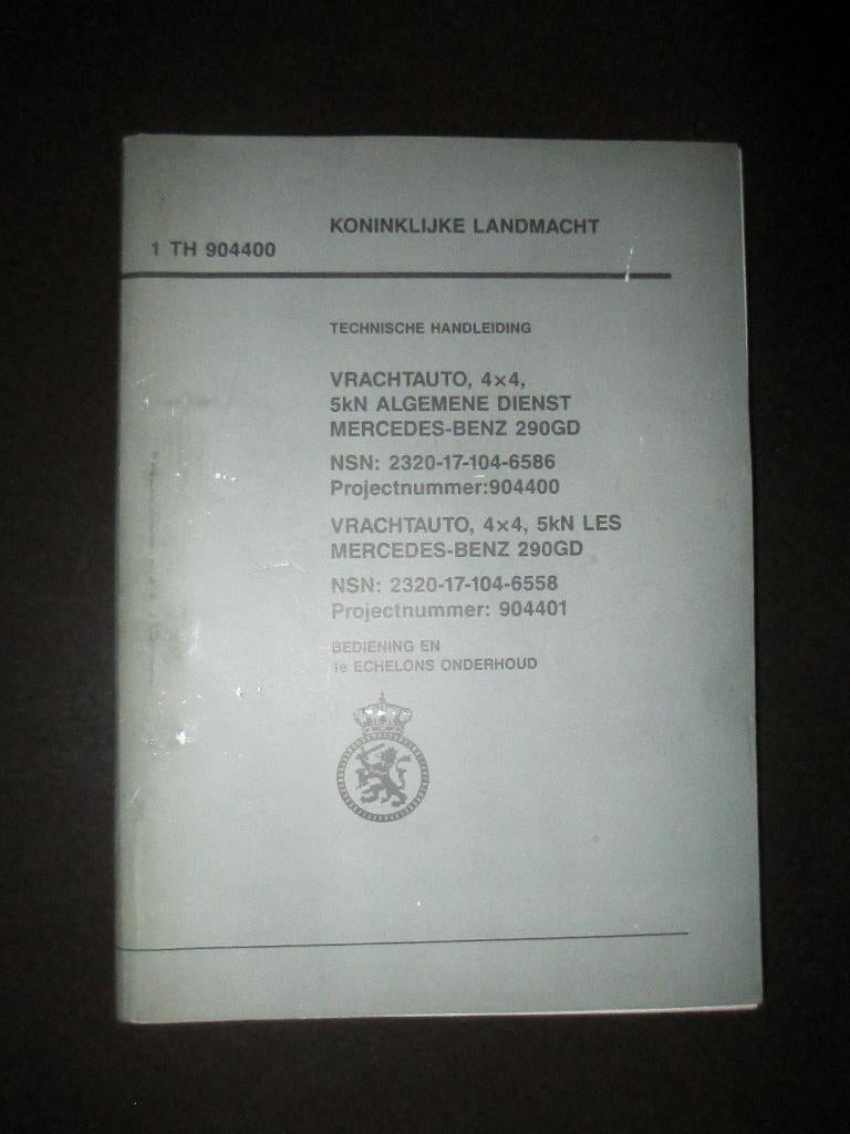 Onderdelen en documentatie MB 290 GD ex NL leger Jeep, Ophalen of Verzenden, Landmacht, Nederland, Overige typen