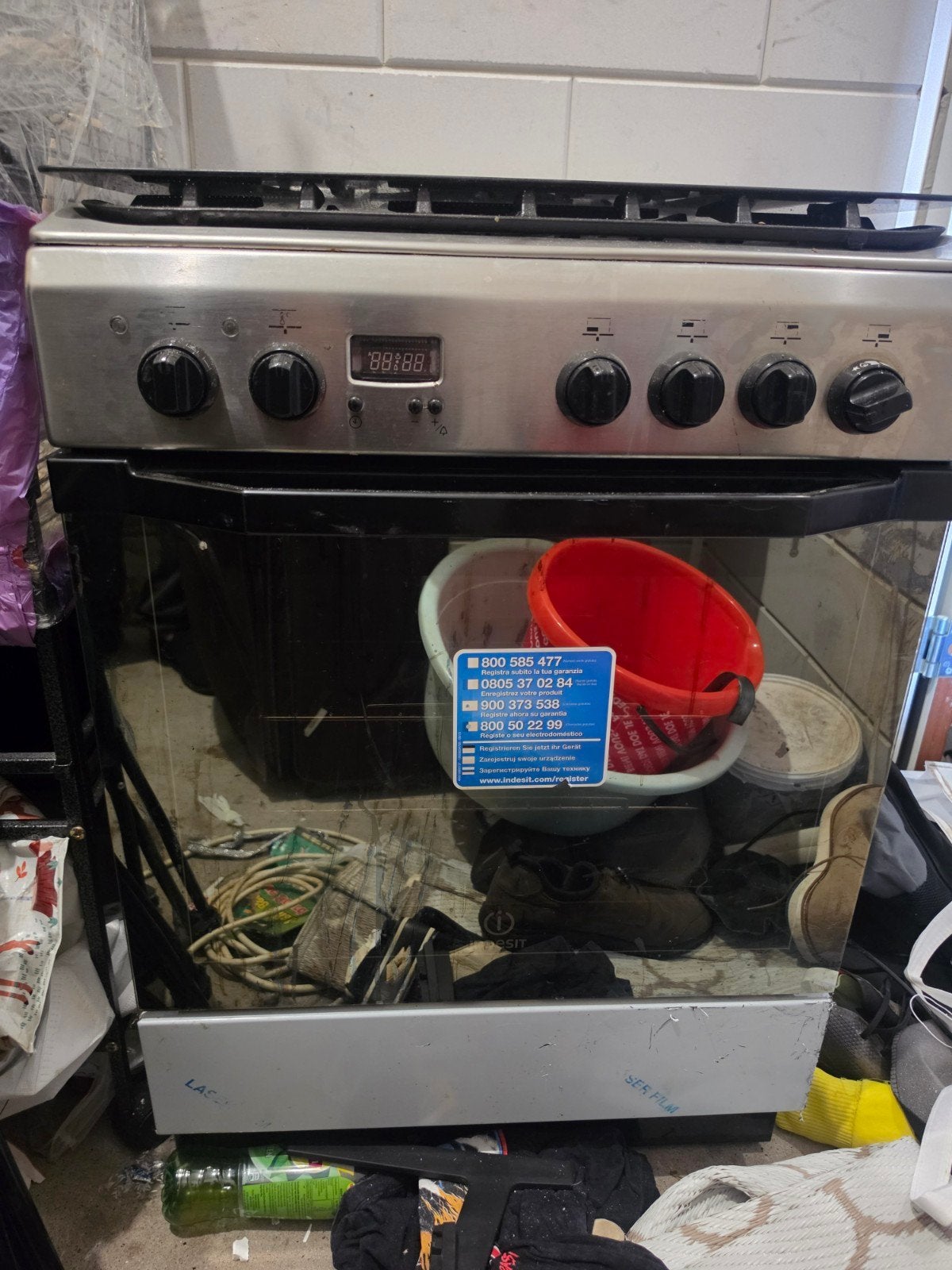 Vrijstaand gasfornuis met oven - Gebruikt, Ophalen, Gebruikt, 60 cm of meer, 4 kookzones