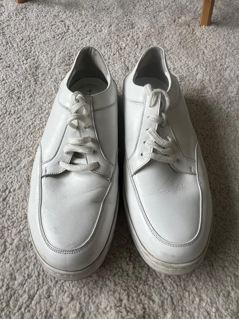 Witte leer schoenen maat 45 voor heren/mannen. Shoes men, Ophalen of Verzenden, Wit