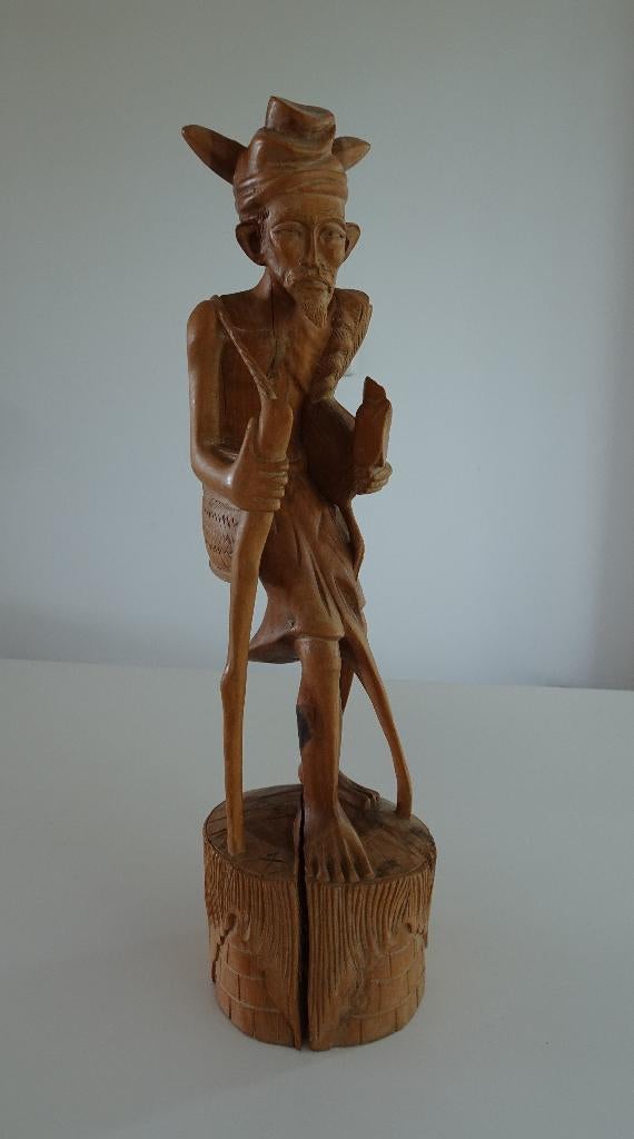 Vintage Houten Beeld uit Bali, Indonesië, Antiek en Kunst, Kunst | Beelden en Houtsnijwerken, Ophalen, Houtsnijwerk